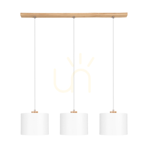 Lampa suspendată Dreva, stejar uleiat, abajur alb, 3xE27, 100 cm small 0