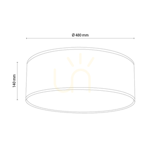 Lampa de tavan Ignis, albă, cu abajur bej-negru, 4xE27, Ø48 cm 1 Lampa de tavan Ignis, albă, cu abajur bej-negru, 4xE27, Ø48 cm small 1