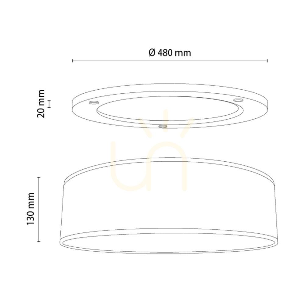 Vedere Lampa de tavan Ignis, stejar uleiat, abajur alb, 3xE27, Ø48 cm Lampa de tavan Ignis, stejar uleiat, abajur alb, 3xE27, Ø48 cm