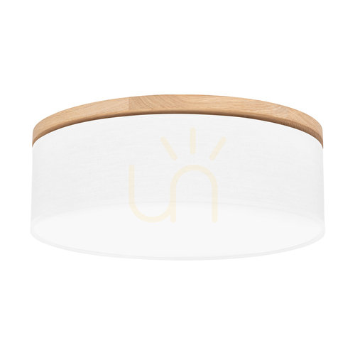 Verifica Lampa de tavan Ignis, stejar uleiat, abajur alb, 3xE27, Ø48 cm