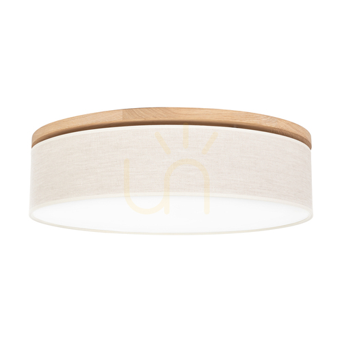 Verifica Lampa de tavan Ignis, stejar uleiat, abajur bej, 4xE27, Ø58 cm