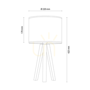Lampa de masă Solea, stejar tratat cu ulei, abajur alb, 1xE27, Ø22 cm small 1