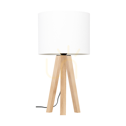 Verifica Lampa de masă Solea, stejar tratat cu ulei, abajur alb, 1xE27, Ø22 cm