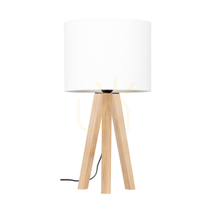 Lampa de masă Solea, stejar tratat cu ulei, abajur alb, 1xE27, Ø22 cm small 0
