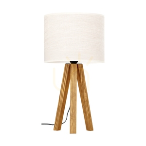 Lampa de masă Solea, maro, abajur bej, 1xE27, Ø22 cm 0 Lampa de masă Solea, maro, abajur bej, 1xE27, Ø22 cm small 0
