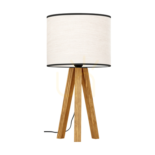 Verifica Lampa de masă Solea, maro cu abajur bej-negru, 1xE27, Ø22 cm