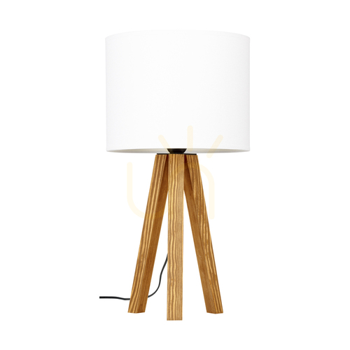 Verifica Lampa de masă Solea, maro, abajur alb, 1xE27, Ø22 cm