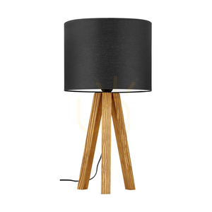 Lampa de masă Solea, maro, abajur negru, 1xE27, Ø22 cm small 0