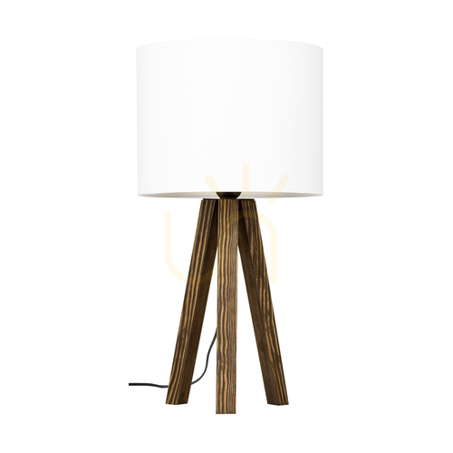 Verifica Lampa de masă Solea, lemn de nuc, abajur alb, 1xE27, Ø22 cm