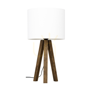 Lampa de masă Solea, lemn de nuc, abajur alb, 1xE27, Ø22 cm 0 Lampa de masă Solea, lemn de nuc, abajur alb, 1xE27, Ø22 cm small 0