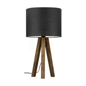 Lampa de masă Solea, lemn de nuc, abajur negru, 1xE27, Ø22 cm small 0