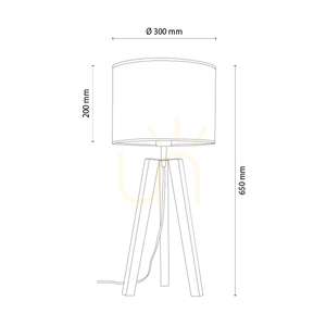 Lampa de masă Solea, maro/negru, abajur bej, 1xE27, Ø30 cm small 1