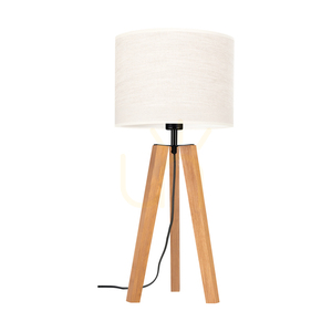 Lampa de masă Solea, maro/negru, abajur bej, 1xE27, Ø30 cm small 0