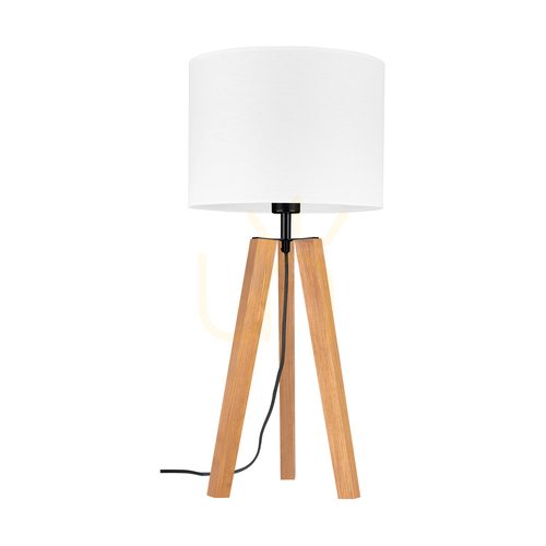 Verifica Lampa de masă Solea, maro/negru, abajur alb, 1xE27, Ø30 cm