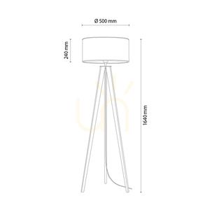 Lampa de podea Solea, maro/negru, abajur bej, 1xE27, Ø50 cm 1 Lampa de podea Solea, maro/negru, abajur bej, 1xE27, Ø50 cm small 1