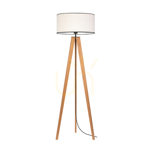 Verifica Lampa de podea Solea, maro/negru, abajur bej-negru, 1xE27, Ø50 cm
