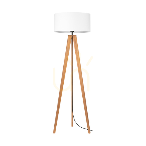 Verifica Lampa de podea Solea, maro/negru, abajur alb, 1xE27, Ø50 cm