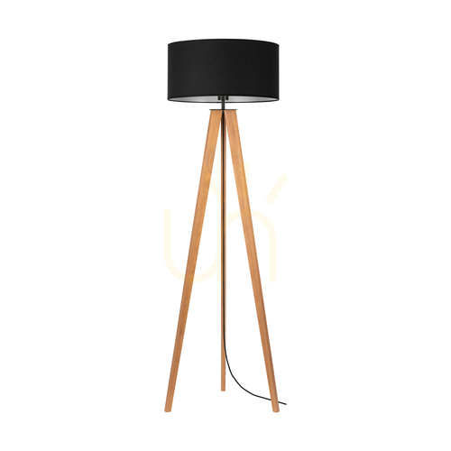 Verifica Lampa de podea Solea, maro/negru, abajur negru, 1xE27, Ø50 cm