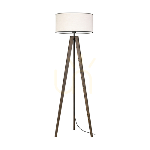 Verifica Lampa de podea Solea, nuc/negru, abajur bej-negru, 1xE27, Ø50 cm