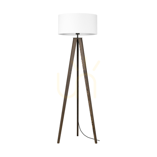 Verifica Lampa de podea Solea, nuc/negru, abajur alb, 1xE27, Ø50 cm