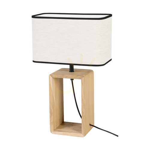 Verifica Lampa de masă Silva, stejar uleiat/negru, abajur bej-negru, 1xE27, 30 cm