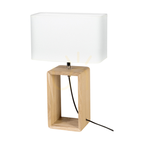 Verifica Lampa de masă Silva, stejar uleiat/crom, abajur alb, 1xE27, 30 cm
