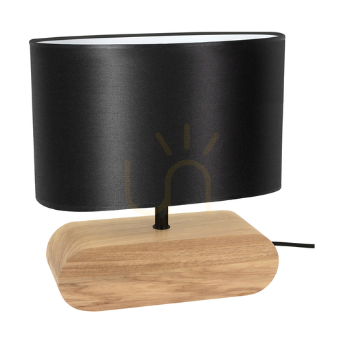 Verifica Lampa de masă Braze, stejar uleiat/negru, abajur negru, 1xE27, 30 cm