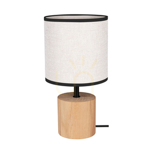 Lampa de masă Arden, stejar uleiat/negru, abajur bej-negru, 1xE27, Ø17 cm 0 Lampa de masă Arden, stejar uleiat/negru, abajur bej-negru, 1xE27, Ø17 cm small 0