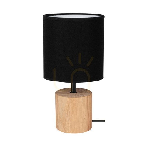 Verifica Lampa de masă Arden, stejar uleiat/negru, abajur negru, 1xE27, Ø17 cm
