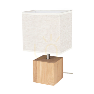 Lampa de masă Arden, stejar uleiat/satinat, abajur bej, 1xE27, 17 cm small 0