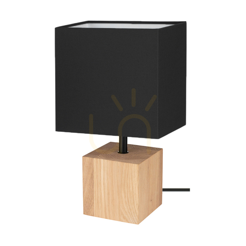 Verifica Lampa de masă Arden, stejar uleiat/negru, abajur negru, 1xE27, 17 cm