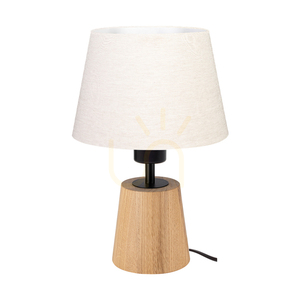 Lampa de masă Arden, stejar uleiat/negru cu abajur bej, 1xE27, Ø20 cm small 0