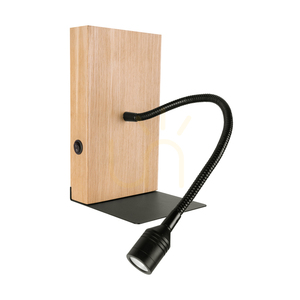 Aplică de perete Lector, stejar uleiat/negru, 1xLED 2,8 W, 12 cm 0 Aplică de perete Lector, stejar uleiat/negru, 1xLED 2,8 W, 12 cm small 0