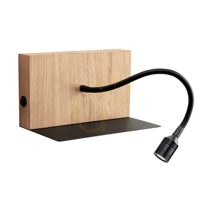 Aplică de perete Lector, stejar uleiat/negru, 1xLED 2,8 W, 19 cm small 0