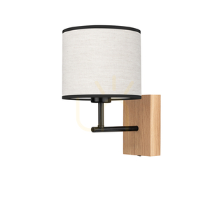 Aplică de perete Lector, stejar uleiat/negru, abajur bej-negru, 1xE27, 21,5 cm small 0