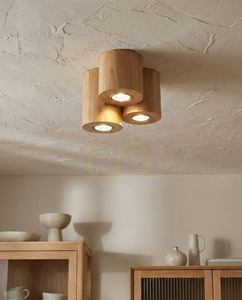 Lampa de tavan Pevex, stejar uleiat, 3xGU10, Ø18 cm 1 Lampa de tavan Pevex, stejar uleiat, 3xGU10, Ø18 cm small 1