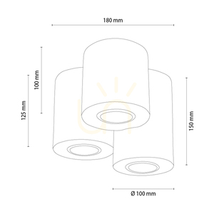 Lampa de tavan Pevex, stejar uleiat, 3xGU10, Ø18 cm 2 Lampa de tavan Pevex, stejar uleiat, 3xGU10, Ø18 cm small 2