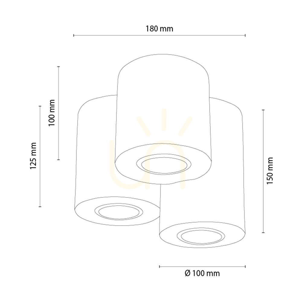 previzualizare Lampa de tavan Pevex, stejar uleiat, 3xGU10, Ø18 cm Lampa de tavan Pevex, stejar uleiat, 3xGU10, Ø18 cm