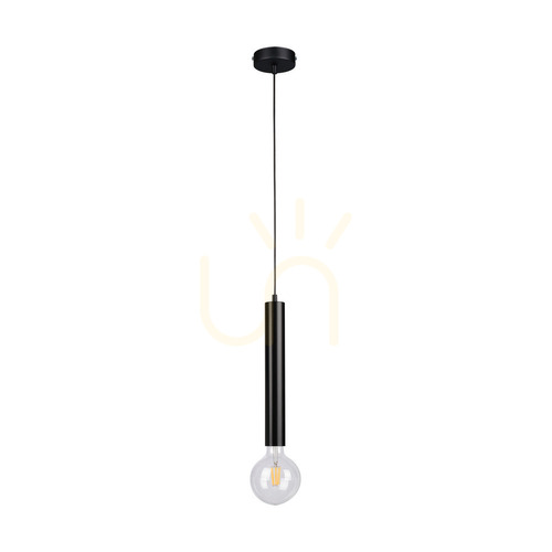 Verifica Lampă suspendată tip butoi, 1xE27 (maxim). 60 W, negru/negru/negru, PVC, Ø 10 cm