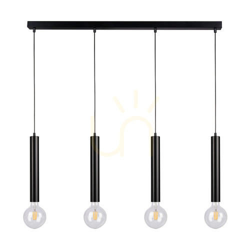 Verifica Lampă suspendată tip butoi, 4xE27 (max.). 60 W, negru/negru/negru, PVC, 66 cm