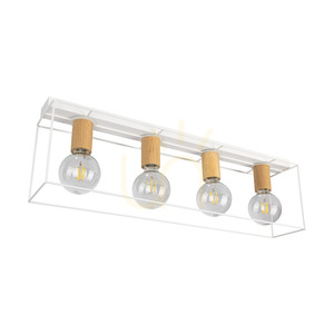 Lampă de tavan Gretter, 4xE27, Max. 60 W, stejar alb/uleiat, 75 cm small 0