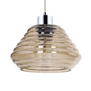 Lampa suspendată Bali 1xE27 60 W, crom/maro/transparent, Ø 15 cm small 1
