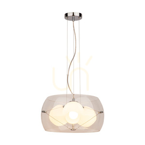 Lampa suspendată Lola 3xE27 Max. 40 W Crom/Transparent/Alb/Transparent Ø 42 cm small 1