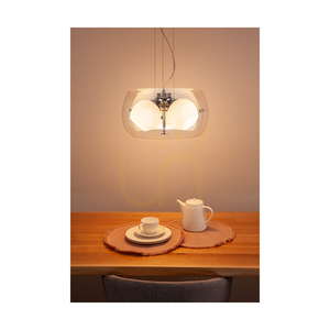Lampa suspendată Lola 3xE27 Max. 40 W Crom/Transparent/Alb/Transparent Ø 42 cm small 2