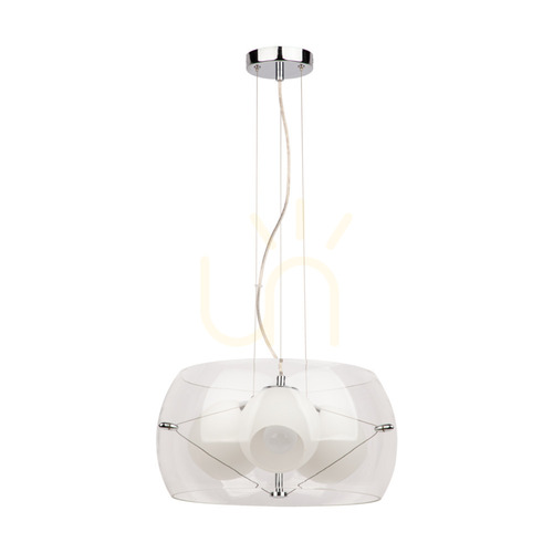 Verifica Lampa suspendată Lola 3xE27 Max. 40 W Crom/Transparent/Alb/Transparent Ø 42 cm