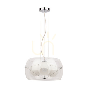 Lampa suspendată Lola 3xE27 Max. 40 W Crom/Transparent/Alb/Transparent Ø 42 cm small 0