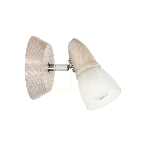 Verifica Aplică de perete Julietta 1xE14 Max. 40 W, stejar alb, crom, alb, 17 cm