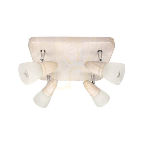Verifica Lampa de tavan Julietta, 4xE14, Max. 40 W, stejar decolorat/crom/alb, 30 cm