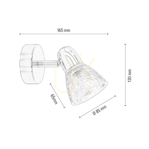 Aplic de perete Alga, 1xE14, Max. 40 W, cromat/transparent, 16,5 cm small 3