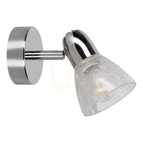 Verifica Aplic de perete Alga, 1xE14, Max. 40 W, cromat/transparent, 16,5 cm